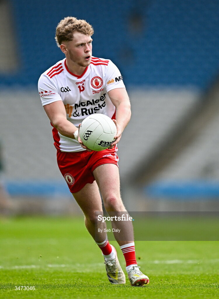 30 May 2026; Shea Mc Dermott of Tyrone during the Dalata Hotels Group GAA Football All-Ireland U20 Championship final match between Kerry and Tyrone at Croke Park in Dublin. Photo by Seb Daly/Sportsfile