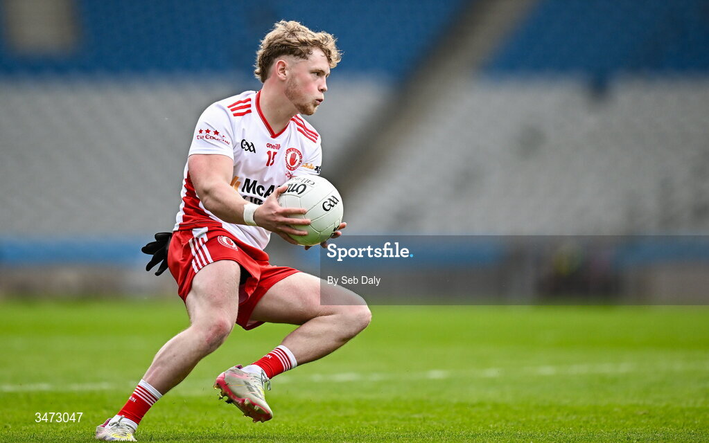30 May 2026; Shea Mc Dermott of Tyrone during the Dalata Hotels Group GAA Football All-Ireland U20 Championship final match between Kerry and Tyrone at Croke Park in Dublin. Photo by Seb Daly/Sportsfile