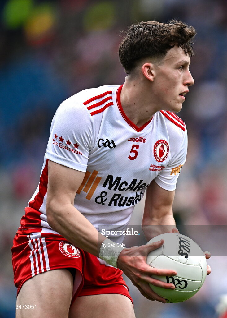 30 May 2026; Aodhán Quinn of Tyrone during the Dalata Hotels Group GAA Football All-Ireland U20 Championship final match between Kerry and Tyrone at Croke Park in Dublin. Photo by Seb Daly/Sportsfile