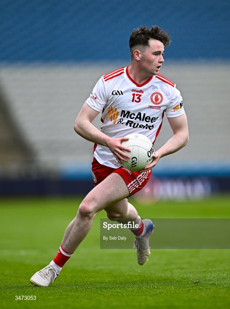 30 May 2026; Adrian McGurren of Tyrone during the Dalata Hotels Group GAA Football All-Ireland U20 Championship final match between Kerry and Tyrone at Croke Park in Dublin. Photo by Seb Daly/Sportsfile