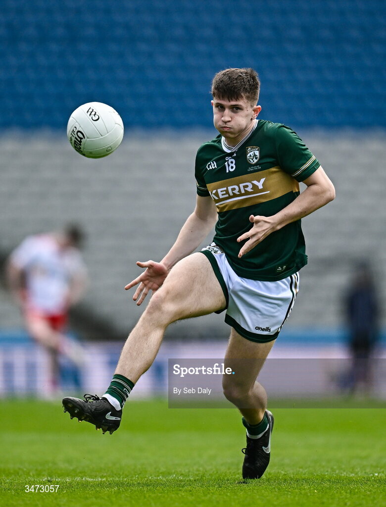 30 May 2026; Seán Ó Cuinn of Kerry during the Dalata Hotels Group GAA Football All-Ireland U20 Championship final match between Kerry and Tyrone at Croke Park in Dublin. Photo by Seb Daly/Sportsfile