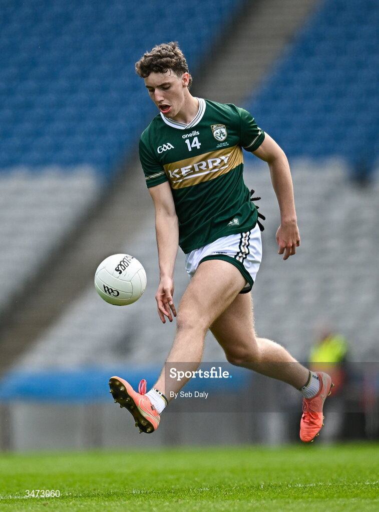 30 May 2026; Tomás Kennedy of Kerry during the Dalata Hotels Group GAA Football All-Ireland U20 Championship final match between Kerry and Tyrone at Croke Park in Dublin. Photo by Seb Daly/Sportsfile
