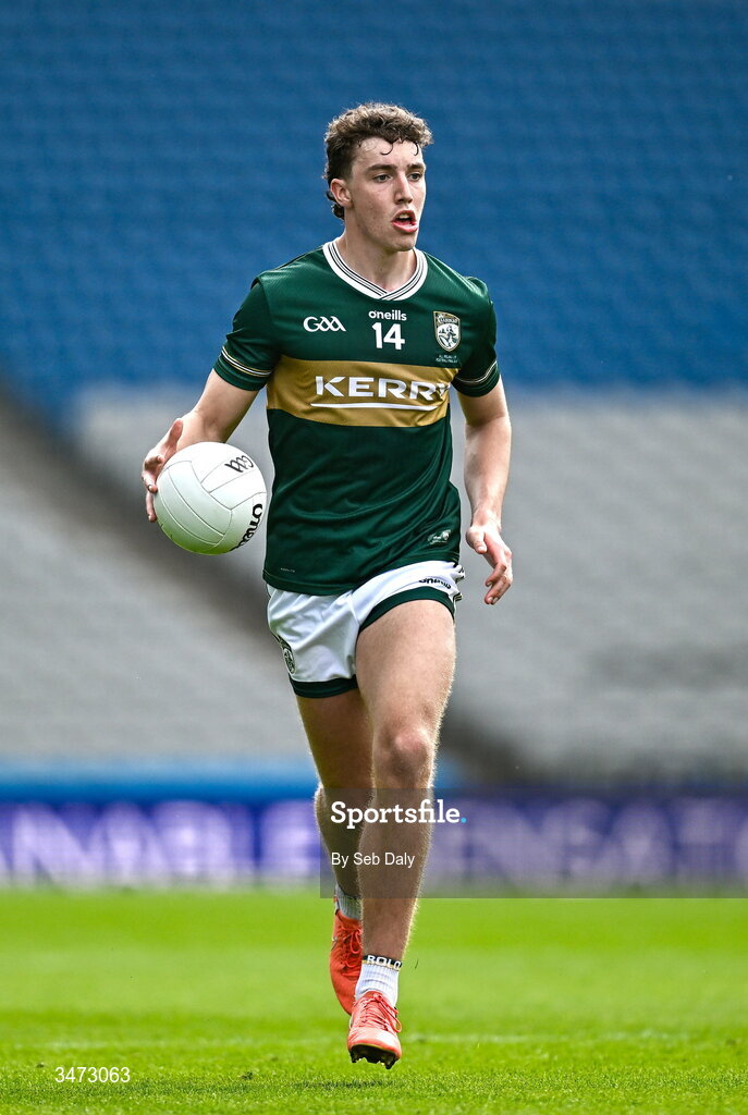 30 May 2026; Tomás Kennedy of Kerry during the Dalata Hotels Group GAA Football All-Ireland U20 Championship final match between Kerry and Tyrone at Croke Park in Dublin. Photo by Seb Daly/Sportsfile