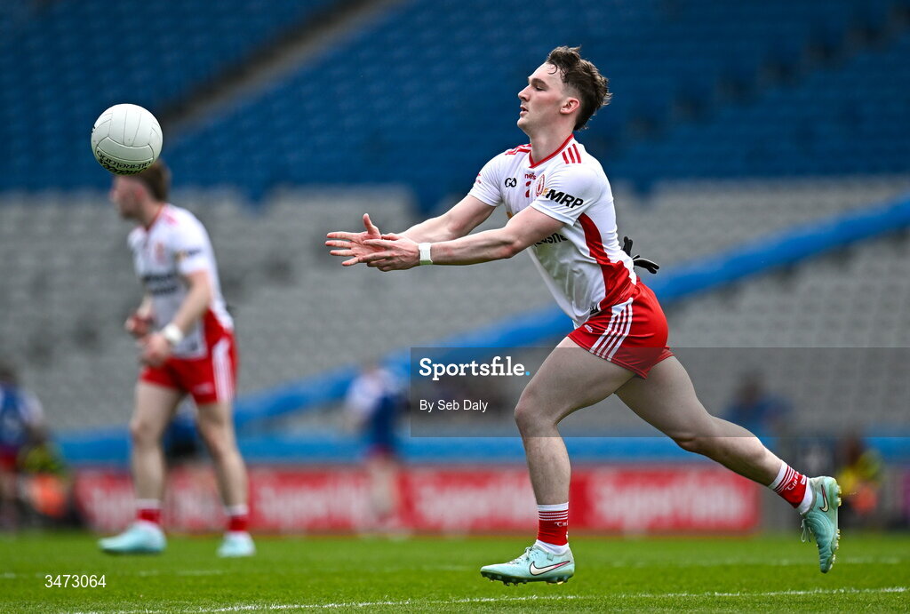 30 May 2026; Seán Broderick of Tyrone during the Dalata Hotels Group GAA Football All-Ireland U20 Championship final match between Kerry and Tyrone at Croke Park in Dublin. Photo by Seb Daly/Sportsfile