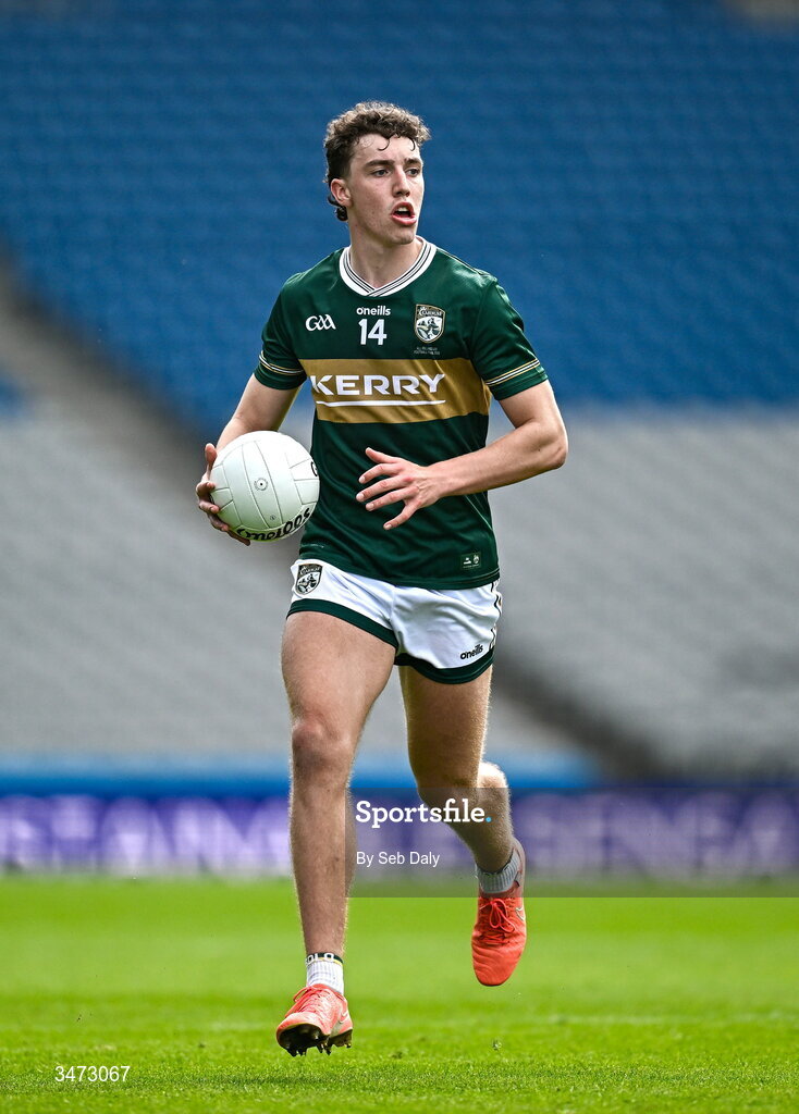30 May 2026; Tomás Kennedy of Kerry during the Dalata Hotels Group GAA Football All-Ireland U20 Championship final match between Kerry and Tyrone at Croke Park in Dublin. Photo by Seb Daly/Sportsfile