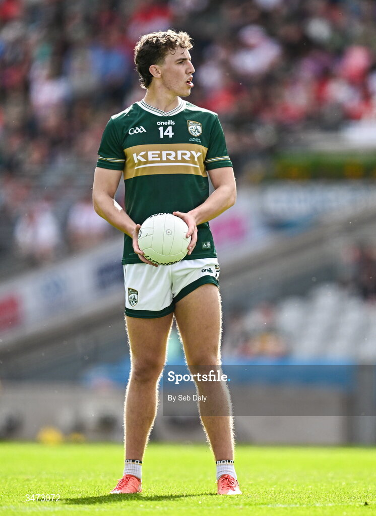30 May 2026; Tomás Kennedy of Kerry during the Dalata Hotels Group GAA Football All-Ireland U20 Championship final match between Kerry and Tyrone at Croke Park in Dublin. Photo by Seb Daly/Sportsfile