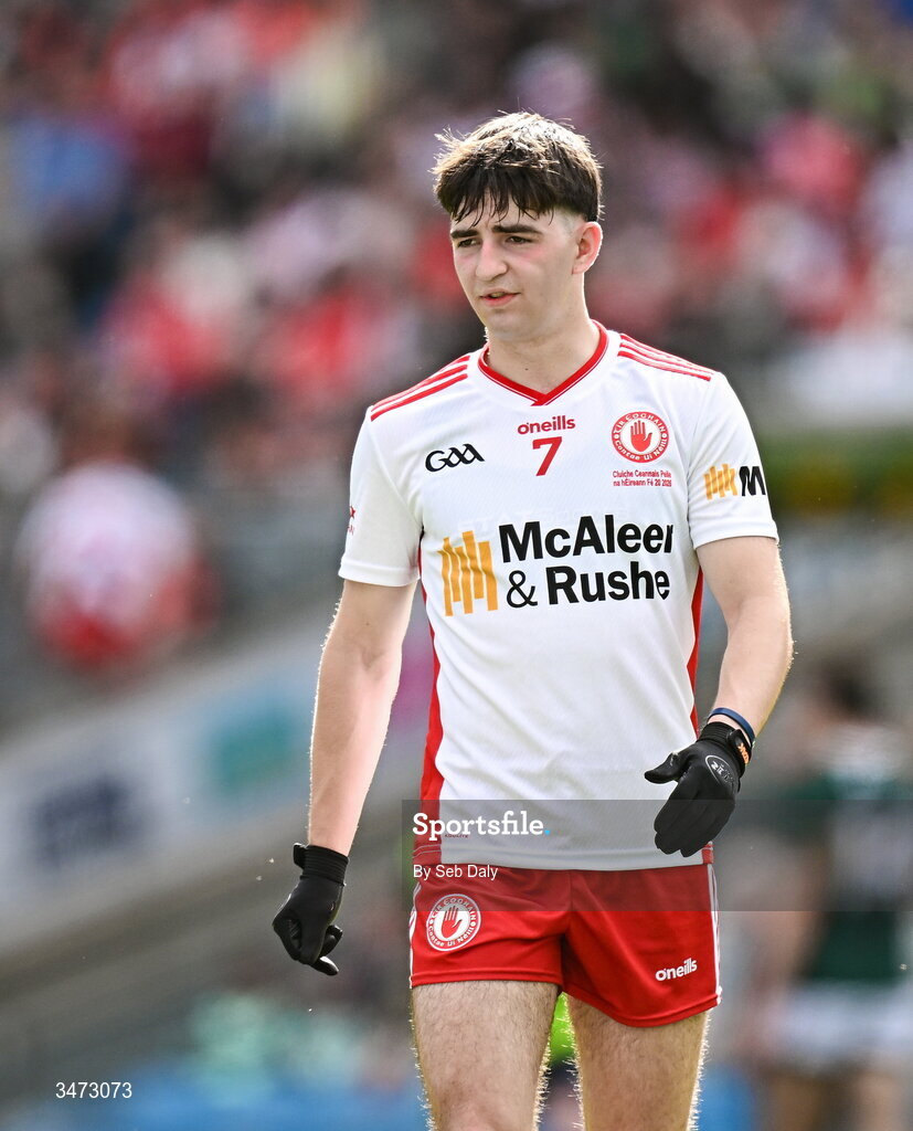 30 May 2026; Brian Gallagher of Tyrone during the Dalata Hotels Group GAA Football All-Ireland U20 Championship final match between Kerry and Tyrone at Croke Park in Dublin. Photo by Seb Daly/Sportsfile
