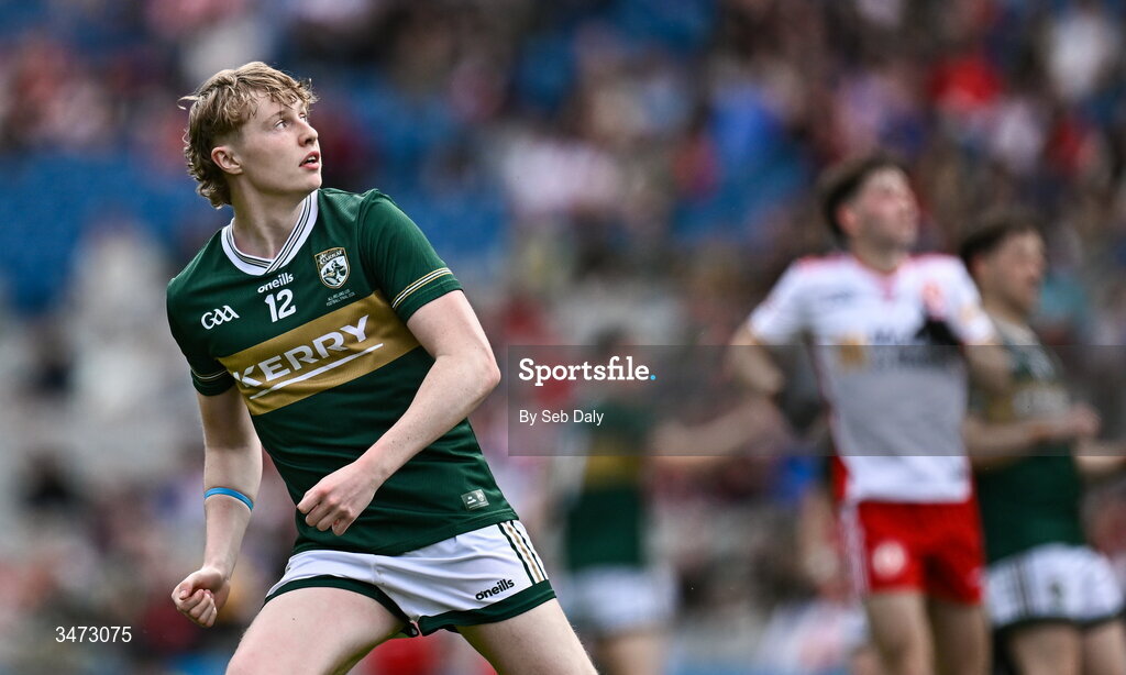 30 May 2026; Killian Dennehy of Kerry during the Dalata Hotels Group GAA Football All-Ireland U20 Championship final match between Kerry and Tyrone at Croke Park in Dublin. Photo by Seb Daly/Sportsfile