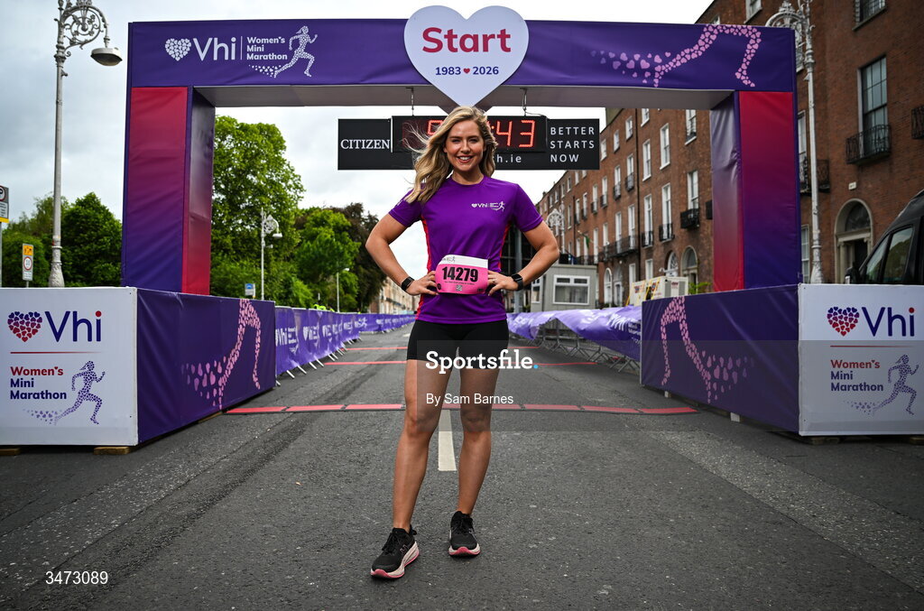 31 May 2026; Vhi ambassador Aimee Connolly at the 2026 Vhi Women’s Mini Marathon. Almost 30,000 women from all over the country took to the streets of Dublin to run, walk and jog the 10km route, raising much needed funds for hundreds of charities around the country. www.vhiwomensminimarathon.ie. Photo by Sam Barnes/Sportsfile