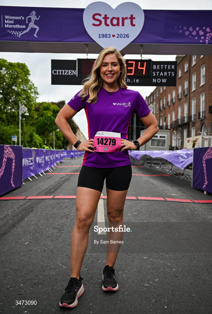 31 May 2026; Vhi ambassador Aimee Connolly at the 2026 Vhi Women’s Mini Marathon. Almost 30,000 women from all over the country took to the streets of Dublin to run, walk and jog the 10km route, raising much needed funds for hundreds of charities around the country. www.vhiwomensminimarathon.ie. Photo by Sam Barnes/Sportsfile