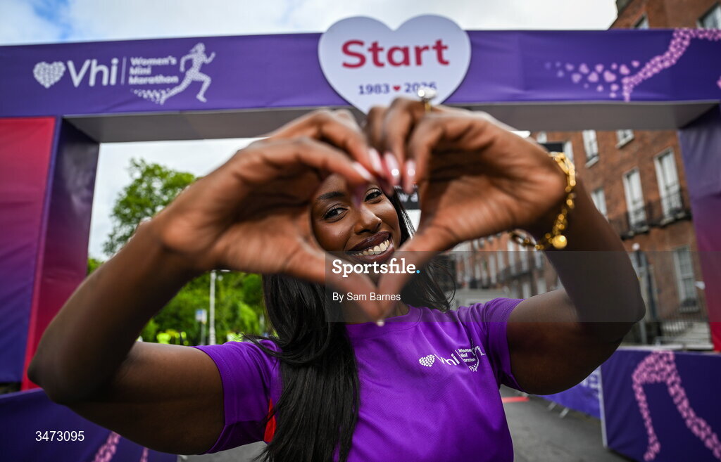 31 May 2026; Vhi ambassador Katja Mia at the 2026 Vhi Women’s Mini Marathon. Almost 30,000 women from all over the country took to the streets of Dublin to run, walk and jog the 10km route, raising much needed funds for hundreds of charities around the country. www.vhiwomensminimarathon.ie. Photo by Sam Barnes/Sportsfile