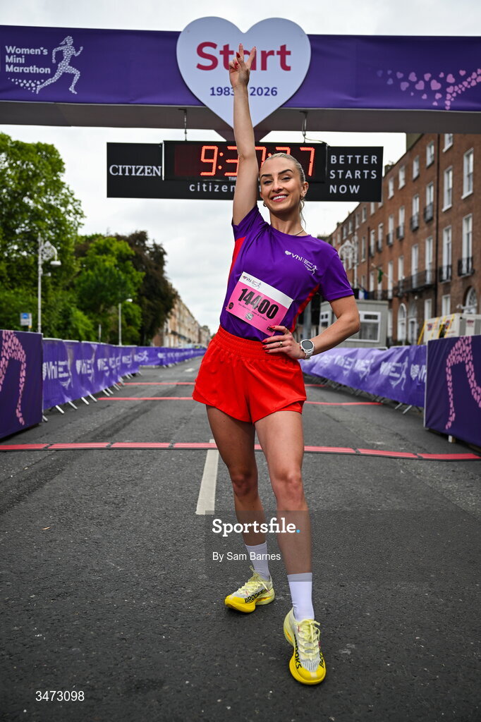 31 May 2026; Vhi ambassador Nathalie Lennon at the 2026 Vhi Women’s Mini Marathon. Almost 30,000 women from all over the country took to the streets of Dublin to run, walk and jog the 10km route, raising much needed funds for hundreds of charities around the country. www.vhiwomensminimarathon.ie. Photo by Sam Barnes/Sportsfile