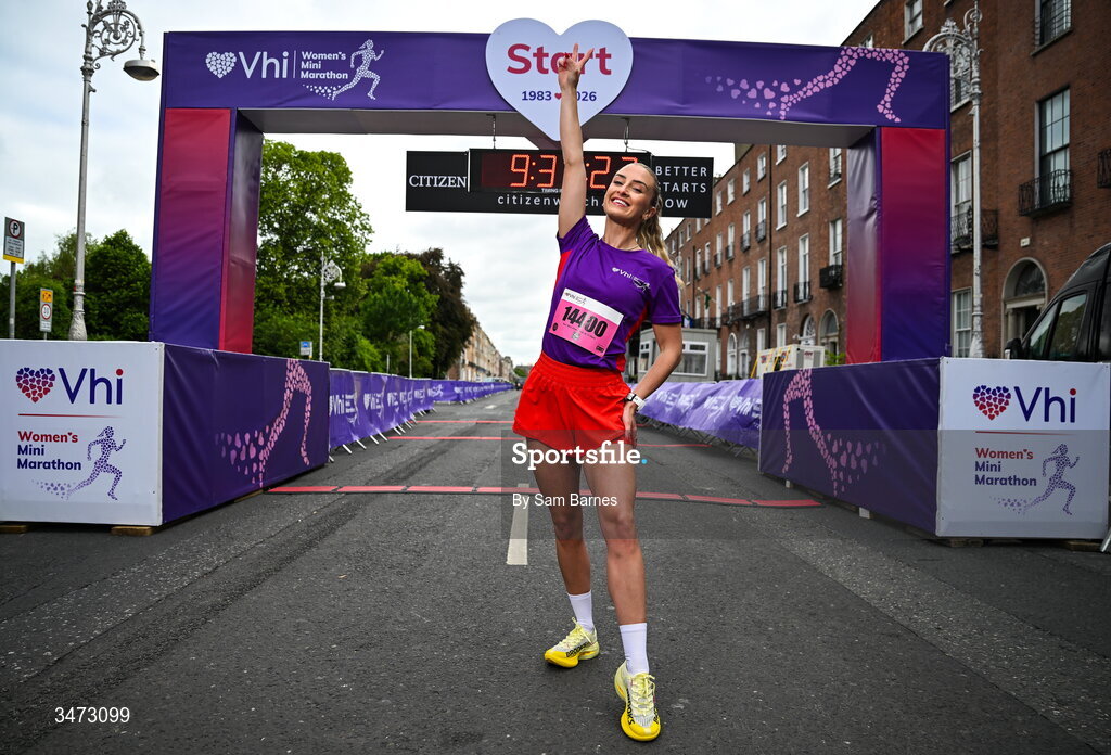 31 May 2026; Vhi ambassador Nathalie Lennon at the 2026 Vhi Women’s Mini Marathon. Almost 30,000 women from all over the country took to the streets of Dublin to run, walk and jog the 10km route, raising much needed funds for hundreds of charities around the country. www.vhiwomensminimarathon.ie. Photo by Sam Barnes/Sportsfile