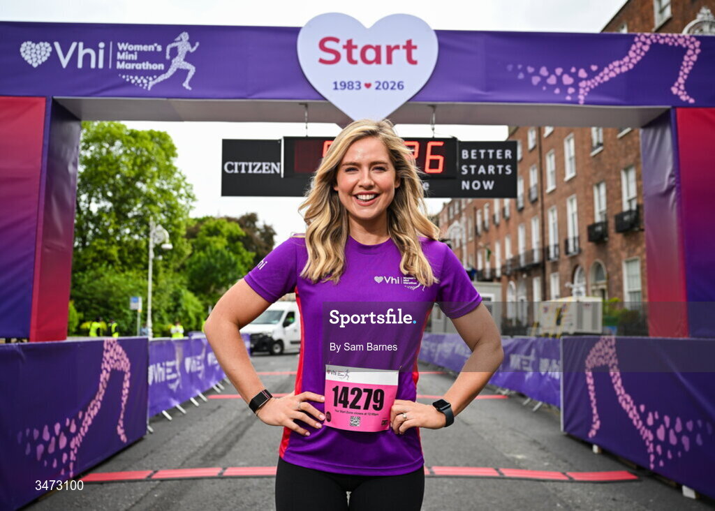 31 May 2026; Vhi ambassador Aimee Connolly at the 2026 Vhi Women’s Mini Marathon. Almost 30,000 women from all over the country took to the streets of Dublin to run, walk and jog the 10km route, raising much needed funds for hundreds of charities around the country. www.vhiwomensminimarathon.ie. Photo by Sam Barnes/Sportsfile