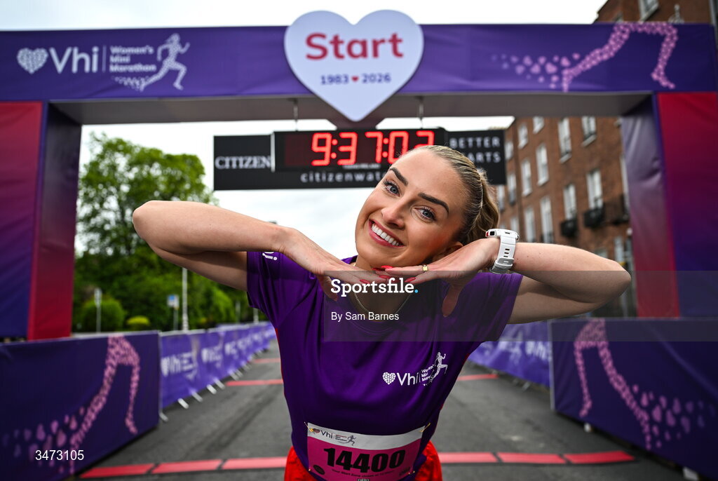 31 May 2026; Vhi ambassador Nathalie Lennon at the 2026 Vhi Women’s Mini Marathon. Almost 30,000 women from all over the country took to the streets of Dublin to run, walk and jog the 10km route, raising much needed funds for hundreds of charities around the country. www.vhiwomensminimarathon.ie. Photo by Sam Barnes/Sportsfile