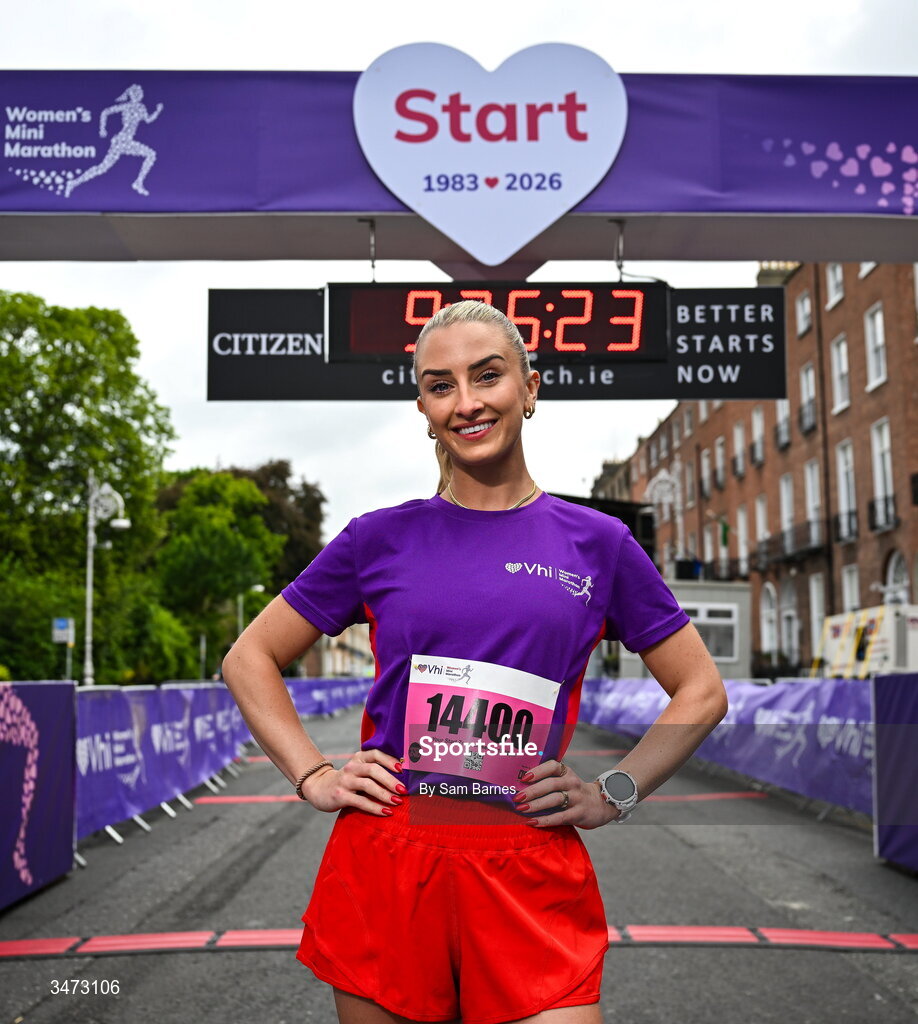 31 May 2026; Vhi ambassador Nathalie Lennon at the 2026 Vhi Women’s Mini Marathon. Almost 30,000 women from all over the country took to the streets of Dublin to run, walk and jog the 10km route, raising much needed funds for hundreds of charities around the country. www.vhiwomensminimarathon.ie. Photo by Sam Barnes/Sportsfile