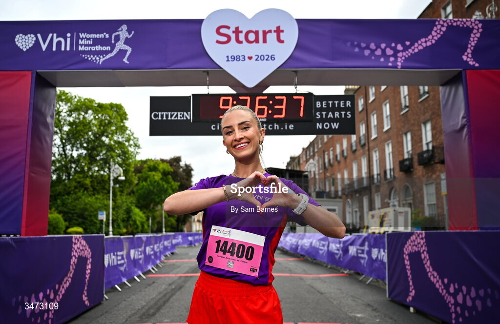 31 May 2026; Vhi ambassador Nathalie Lennon at the 2026 Vhi Women’s Mini Marathon. Almost 30,000 women from all over the country took to the streets of Dublin to run, walk and jog the 10km route, raising much needed funds for hundreds of charities around the country. www.vhiwomensminimarathon.ie. Photo by Sam Barnes/Sportsfile