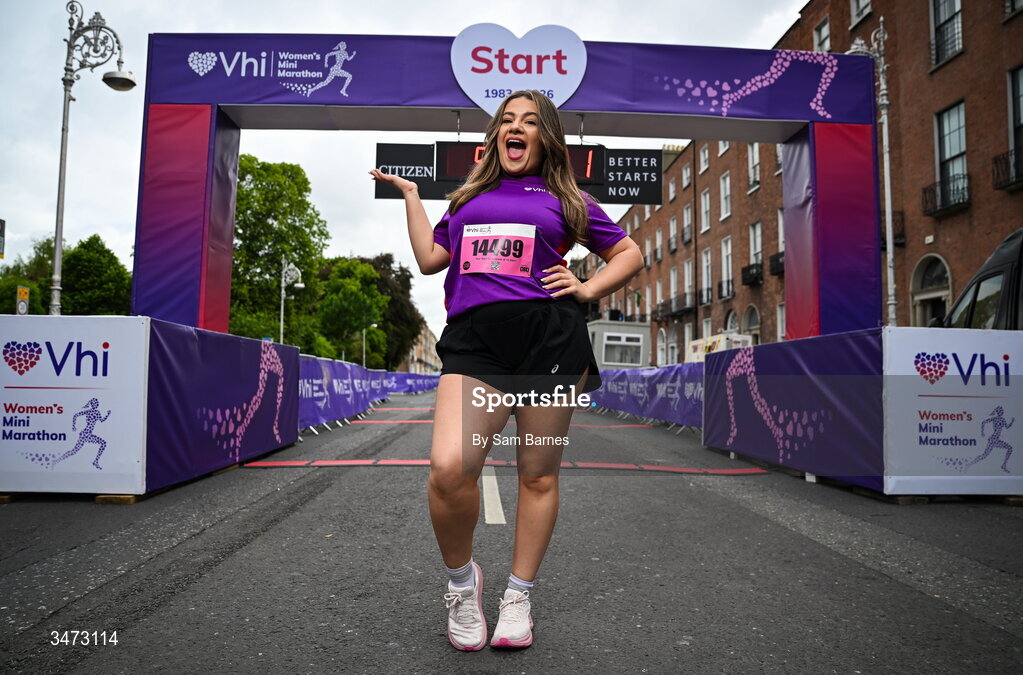 31 May 2026; Vhi ambassador Clóda Scanlon at the 2026 Vhi Women’s Mini Marathon. Almost 30,000 women from all over the country took to the streets of Dublin to run, walk and jog the 10km route, raising much needed funds for hundreds of charities around the country. www.vhiwomensminimarathon.ie. Photo by Sam Barnes/Sportsfile