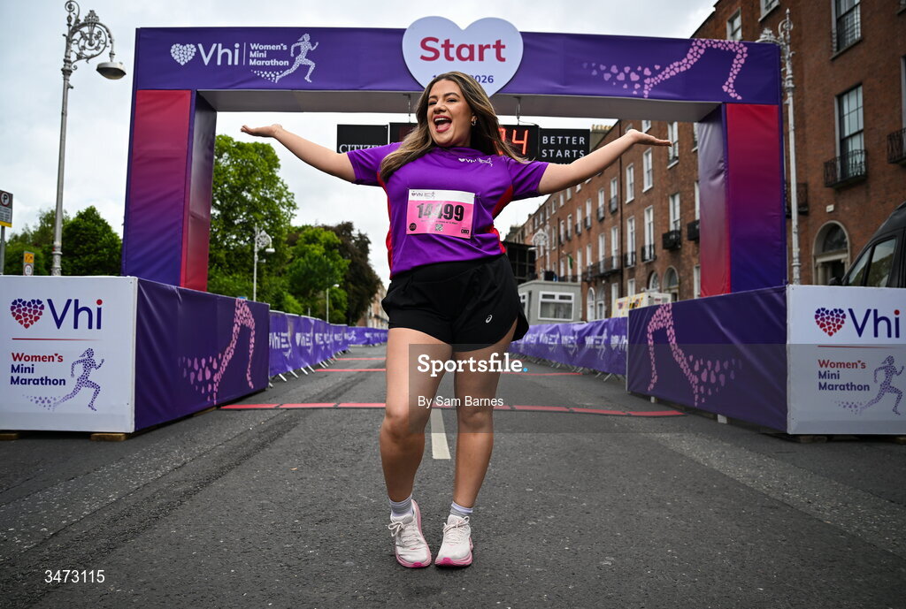 31 May 2026; Vhi ambassador Clóda Scanlon at the 2026 Vhi Women’s Mini Marathon. Almost 30,000 women from all over the country took to the streets of Dublin to run, walk and jog the 10km route, raising much needed funds for hundreds of charities around the country. www.vhiwomensminimarathon.ie. Photo by Sam Barnes/Sportsfile