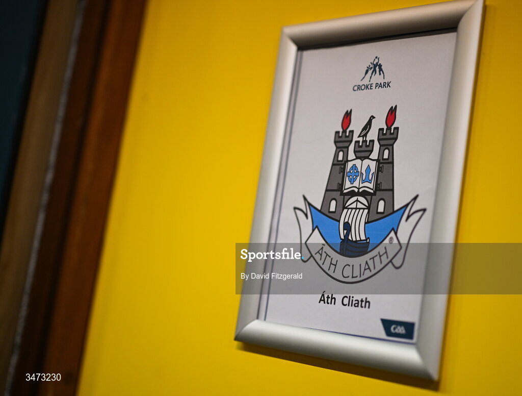 31 May 2026; A general view of the door of the Dublin dressing room before the GAA Football All-Ireland Senior Championship Round 1 match between Dublin and Louth at Croke Park in Dublin. Photo by David Fitzgerald/Sportsfile