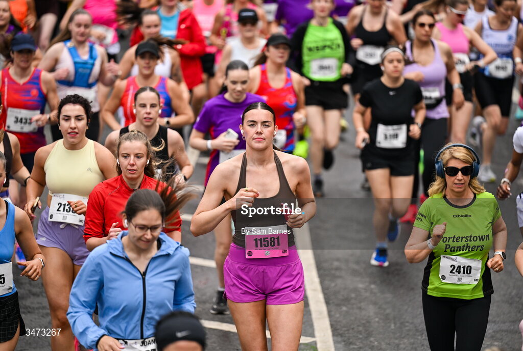 31 May 2026; Participants during the 2026 Vhi Women’s Mini Marathon. Almost 30,000 women from all over the country took to the streets of Dublin to run, walk and jog the 10km route, raising much needed funds for hundreds of charities around the country. www.vhiwomensminimarathon.ie. Photo by Sam Barnes/Sportsfile