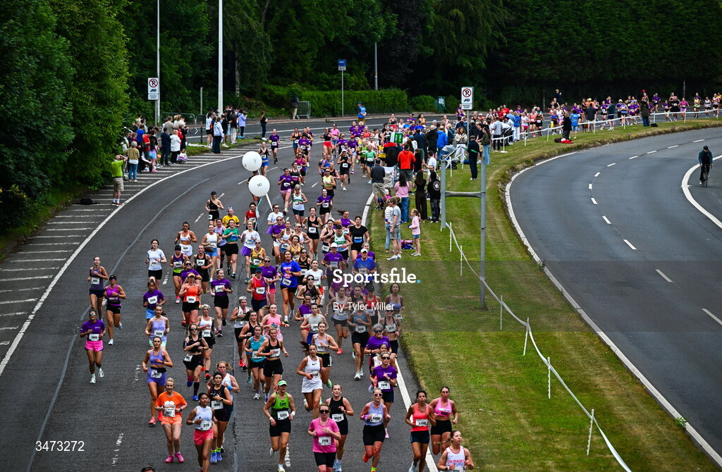 31 May 2026; Participants during the 2026 Vhi Women’s Mini Marathon. Almost 30,000 women from all over the country took to the streets of Dublin to run, walk and jog the 10km route, raising much needed funds for hundreds of charities around the country. www.vhiwomensminimarathon.ie. Photo by Tyler Miller/Sportsfile