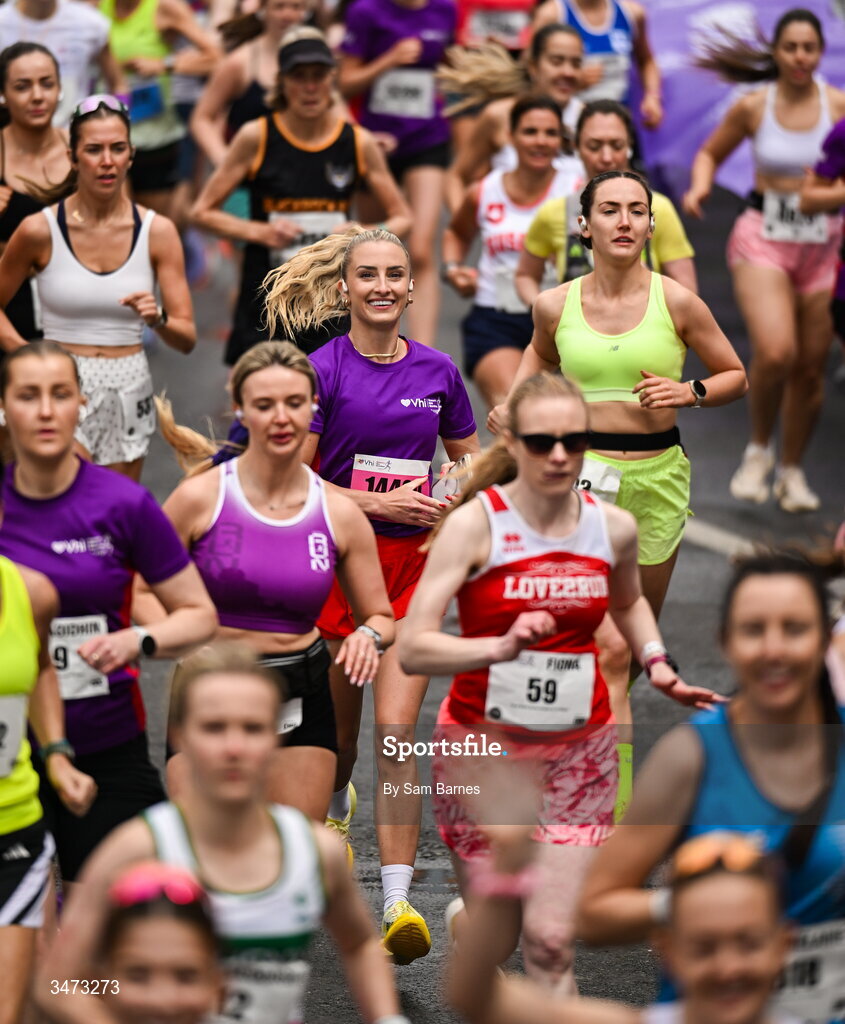31 May 2026; VHI ambassador Nathalie Lennon during the 2026 Vhi Women’s Mini Marathon. Almost 30,000 women from all over the country took to the streets of Dublin to run, walk and jog the 10km route, raising much needed funds for hundreds of charities around the country. www.vhiwomensminimarathon.ie. Photo by Sam Barnes/Sportsfile