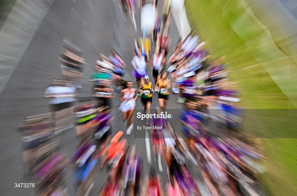 31 May 2026; Participants during the 2026 Vhi Women’s Mini Marathon. Almost 30,000 women from all over the country took to the streets of Dublin to run, walk and jog the 10km route, raising much needed funds for hundreds of charities around the country. www.vhiwomensminimarathon.ie. Photo by Tyler Miller/Sportsfile