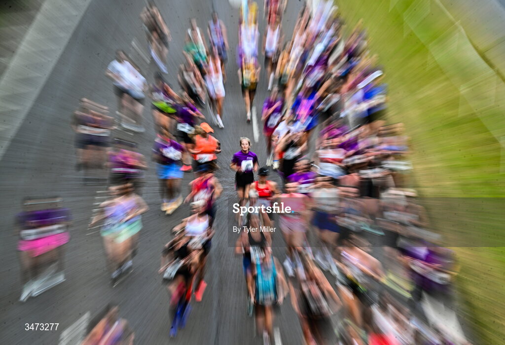 31 May 2026; Participants during the 2026 Vhi Women’s Mini Marathon. Almost 30,000 women from all over the country took to the streets of Dublin to run, walk and jog the 10km route, raising much needed funds for hundreds of charities around the country. www.vhiwomensminimarathon.ie. Photo by Tyler Miller/Sportsfile
