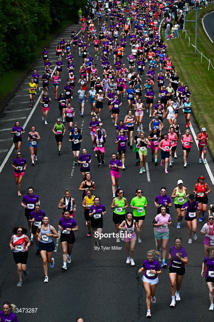 31 May 2026; Participants during the 2026 Vhi Women’s Mini Marathon. Almost 30,000 women from all over the country took to the streets of Dublin to run, walk and jog the 10km route, raising much needed funds for hundreds of charities around the country. www.vhiwomensminimarathon.ie. Photo by Tyler Miller/Sportsfile
