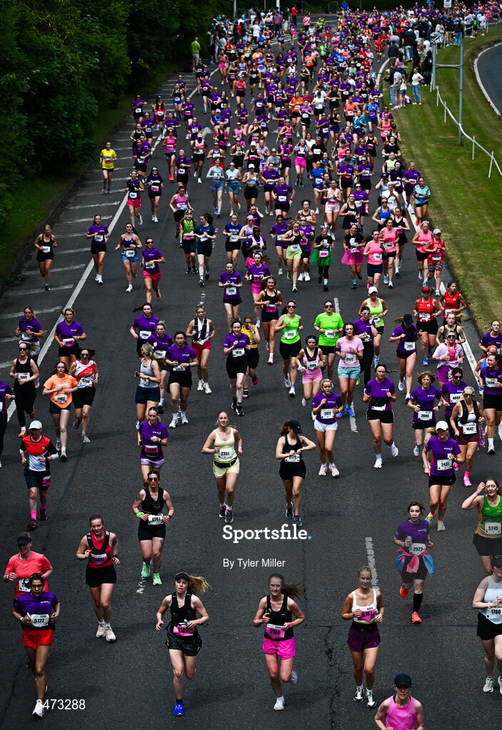 31 May 2026; Participants during the 2026 Vhi Women’s Mini Marathon. Almost 30,000 women from all over the country took to the streets of Dublin to run, walk and jog the 10km route, raising much needed funds for hundreds of charities around the country. www.vhiwomensminimarathon.ie. Photo by Tyler Miller/Sportsfile