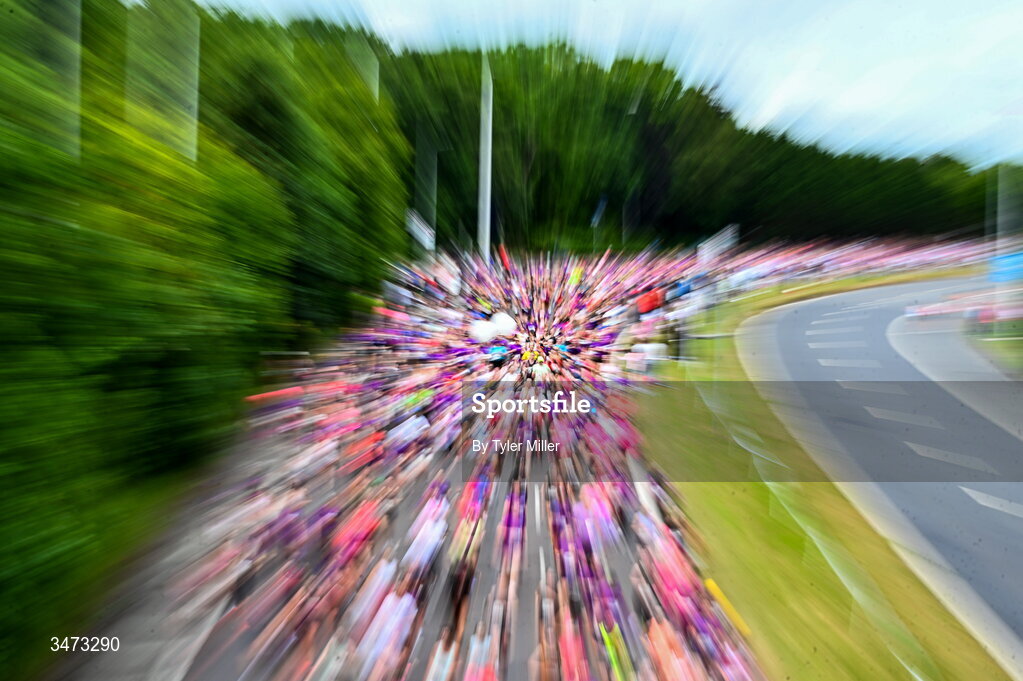 31 May 2026; Participants during the 2026 Vhi Women’s Mini Marathon. Almost 30,000 women from all over the country took to the streets of Dublin to run, walk and jog the 10km route, raising much needed funds for hundreds of charities around the country. www.vhiwomensminimarathon.ie. Photo by Tyler Miller/Sportsfile