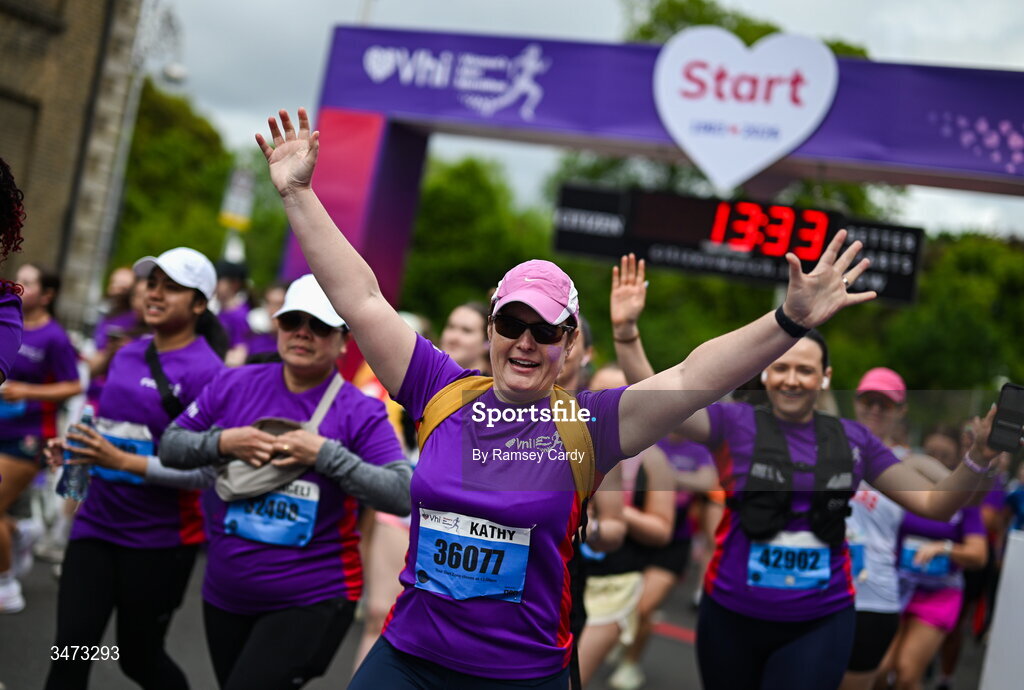 31 May 2026; Participants during the 2026 Vhi Women’s Mini Marathon. Almost 30,000 women from all over the country took to the streets of Dublin to run, walk and jog the 10km route, raising much needed funds for hundreds of charities around the country. www.vhiwomensminimarathon.ie. Photo by Ramsey Cardy/Sportsfile