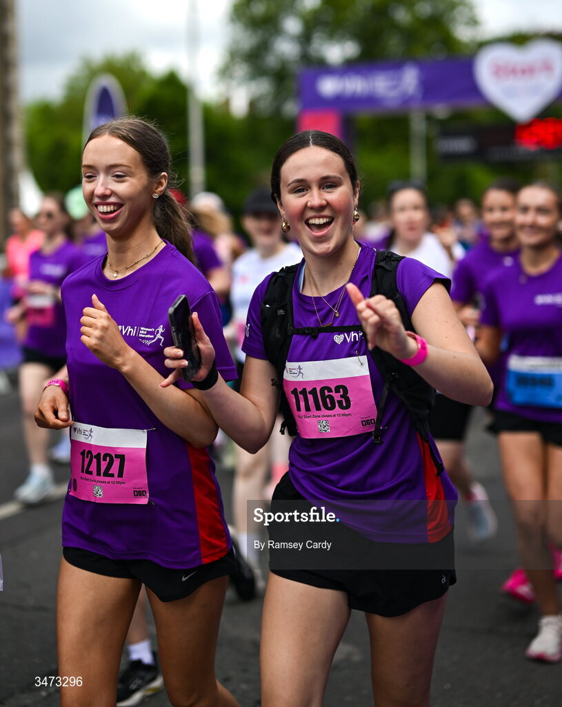 31 May 2026; Participants during the 2026 Vhi Women’s Mini Marathon. Almost 30,000 women from all over the country took to the streets of Dublin to run, walk and jog the 10km route, raising much needed funds for hundreds of charities around the country. www.vhiwomensminimarathon.ie. Photo by Ramsey Cardy/Sportsfile