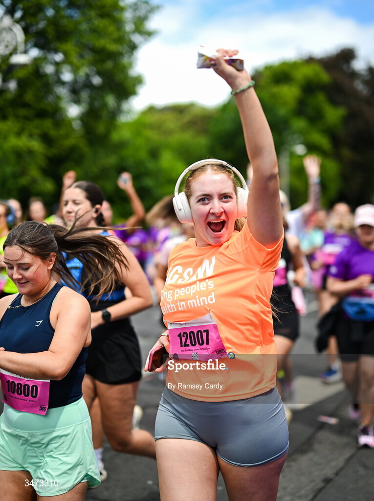 31 May 2026; Participants during the 2026 Vhi Women’s Mini Marathon. Almost 30,000 women from all over the country took to the streets of Dublin to run, walk and jog the 10km route, raising much needed funds for hundreds of charities around the country. www.vhiwomensminimarathon.ie. Photo by Ramsey Cardy/Sportsfile