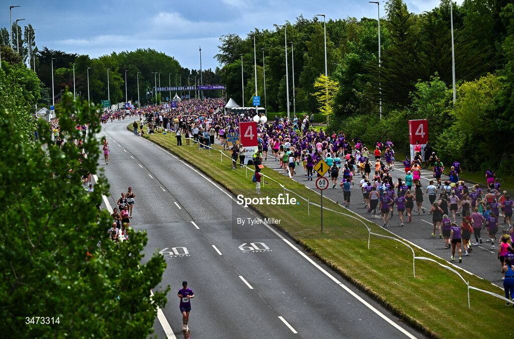 31 May 2026; Participants during the 2026 Vhi Women’s Mini Marathon. Almost 30,000 women from all over the country took to the streets of Dublin to run, walk and jog the 10km route, raising much needed funds for hundreds of charities around the country. www.vhiwomensminimarathon.ie. Photo by Tyler Miller/Sportsfile