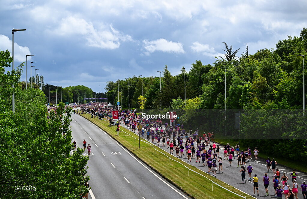 31 May 2026; Participants during the 2026 Vhi Women’s Mini Marathon. Almost 30,000 women from all over the country took to the streets of Dublin to run, walk and jog the 10km route, raising much needed funds for hundreds of charities around the country. www.vhiwomensminimarathon.ie. Photo by Tyler Miller/Sportsfile