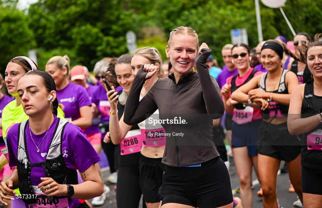 31 May 2026; Participants during the 2026 Vhi Women’s Mini Marathon. Almost 30,000 women from all over the country took to the streets of Dublin to run, walk and jog the 10km route, raising much needed funds for hundreds of charities around the country. www.vhiwomensminimarathon.ie. Photo by Ramsey Cardy/Sportsfile