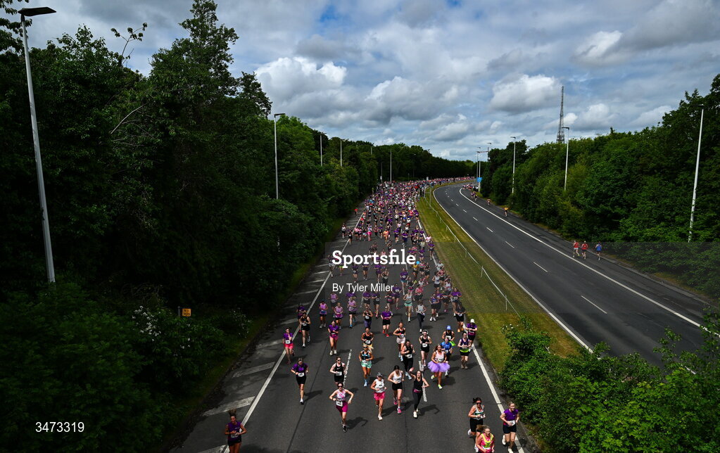 31 May 2026; Participants during the 2026 Vhi Women’s Mini Marathon. Almost 30,000 women from all over the country took to the streets of Dublin to run, walk and jog the 10km route, raising much needed funds for hundreds of charities around the country. www.vhiwomensminimarathon.ie. Photo by Tyler Miller/Sportsfile