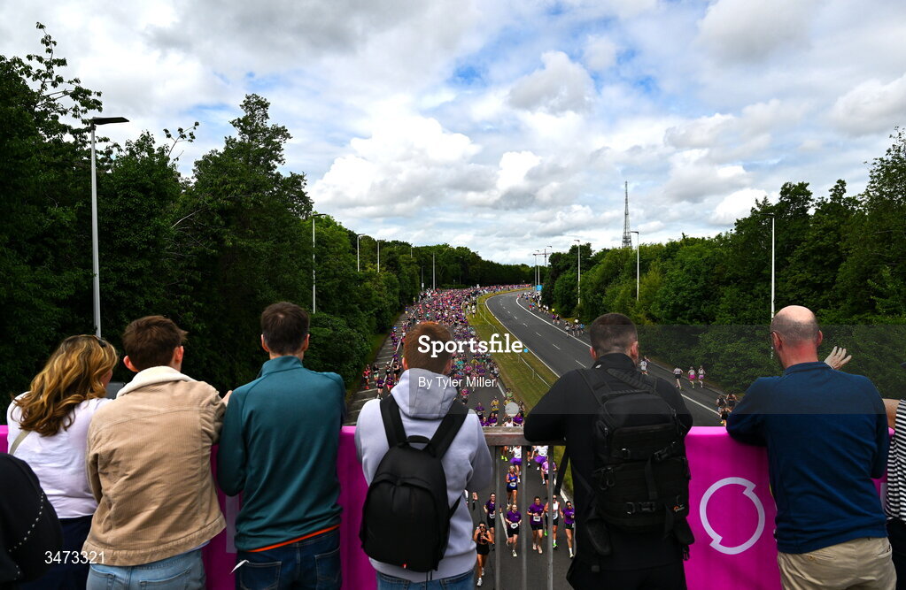 31 May 2026; Participants during the 2026 Vhi Women’s Mini Marathon. Almost 30,000 women from all over the country took to the streets of Dublin to run, walk and jog the 10km route, raising much needed funds for hundreds of charities around the country. www.vhiwomensminimarathon.ie. Photo by Tyler Miller/Sportsfile