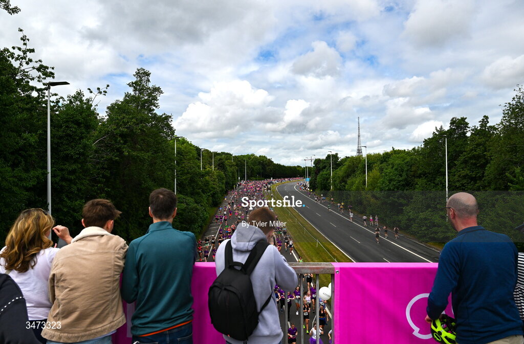 31 May 2026; Participants during the 2026 Vhi Women’s Mini Marathon. Almost 30,000 women from all over the country took to the streets of Dublin to run, walk and jog the 10km route, raising much needed funds for hundreds of charities around the country. www.vhiwomensminimarathon.ie. Photo by Tyler Miller/Sportsfile