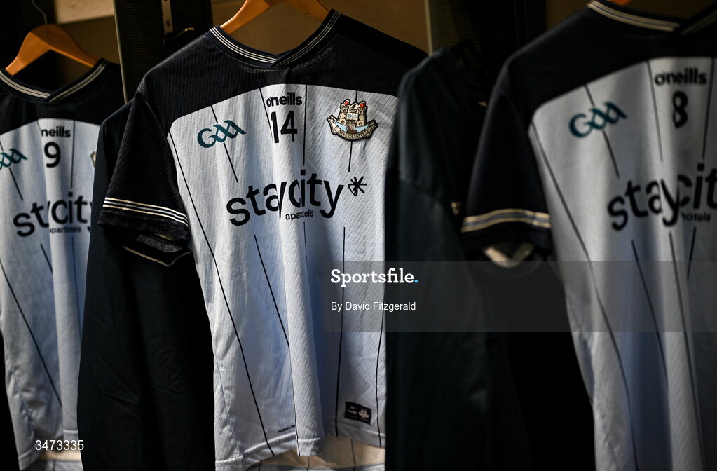 31 May 2026; The jersey of Killian McGinnis of Dublin hangs in the dressing room before the GAA Football All-Ireland Senior Championship Round 1 match between Dublin and Louth at Croke Park in Dublin. Photo by David Fitzgerald/Sportsfile