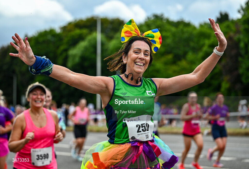 31 May 2026; Participants during the 2026 Vhi Women’s Mini Marathon. Almost 30,000 women from all over the country took to the streets of Dublin to run, walk and jog the 10km route, raising much needed funds for hundreds of charities around the country. www.vhiwomensminimarathon.ie. Photo by Tyler Miller/Sportsfile