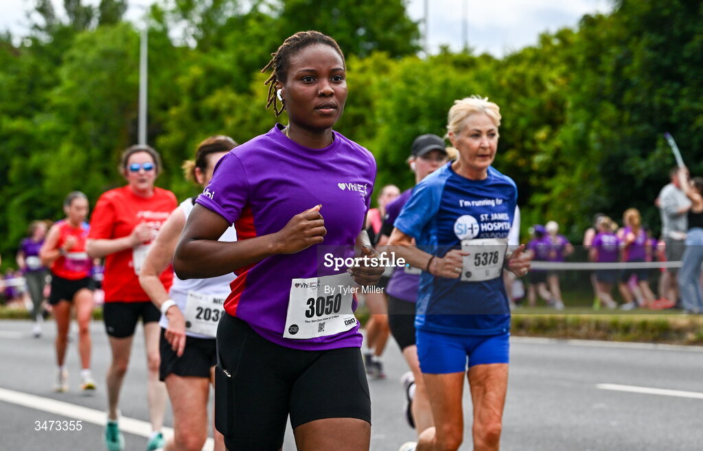 31 May 2026; Participants during the 2026 Vhi Women’s Mini Marathon. Almost 30,000 women from all over the country took to the streets of Dublin to run, walk and jog the 10km route, raising much needed funds for hundreds of charities around the country. www.vhiwomensminimarathon.ie. Photo by Tyler Miller/Sportsfile