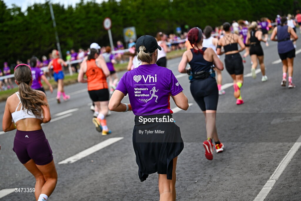 31 May 2026; Participants during the 2026 Vhi Women’s Mini Marathon. Almost 30,000 women from all over the country took to the streets of Dublin to run, walk and jog the 10km route, raising much needed funds for hundreds of charities around the country. www.vhiwomensminimarathon.ie. Photo by Tyler Miller/Sportsfile