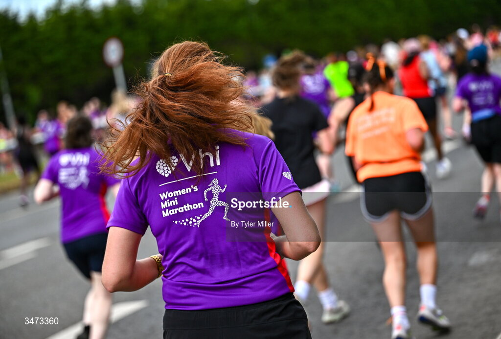 31 May 2026; Participants during the 2026 Vhi Women’s Mini Marathon. Almost 30,000 women from all over the country took to the streets of Dublin to run, walk and jog the 10km route, raising much needed funds for hundreds of charities around the country. www.vhiwomensminimarathon.ie. Photo by Tyler Miller/Sportsfile