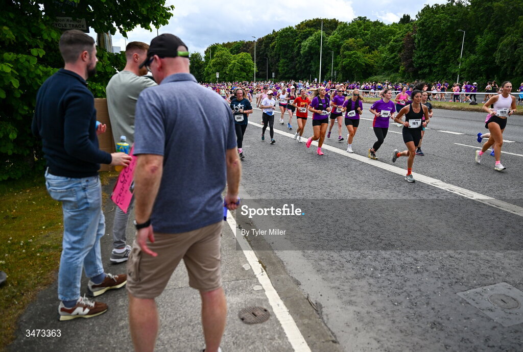 31 May 2026; Participants during the 2026 Vhi Women’s Mini Marathon. Almost 30,000 women from all over the country took to the streets of Dublin to run, walk and jog the 10km route, raising much needed funds for hundreds of charities around the country. www.vhiwomensminimarathon.ie. Photo by Tyler Miller/Sportsfile