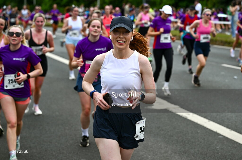 31 May 2026; Participants during the 2026 Vhi Women’s Mini Marathon. Almost 30,000 women from all over the country took to the streets of Dublin to run, walk and jog the 10km route, raising much needed funds for hundreds of charities around the country. www.vhiwomensminimarathon.ie. Photo by Tyler Miller/Sportsfile