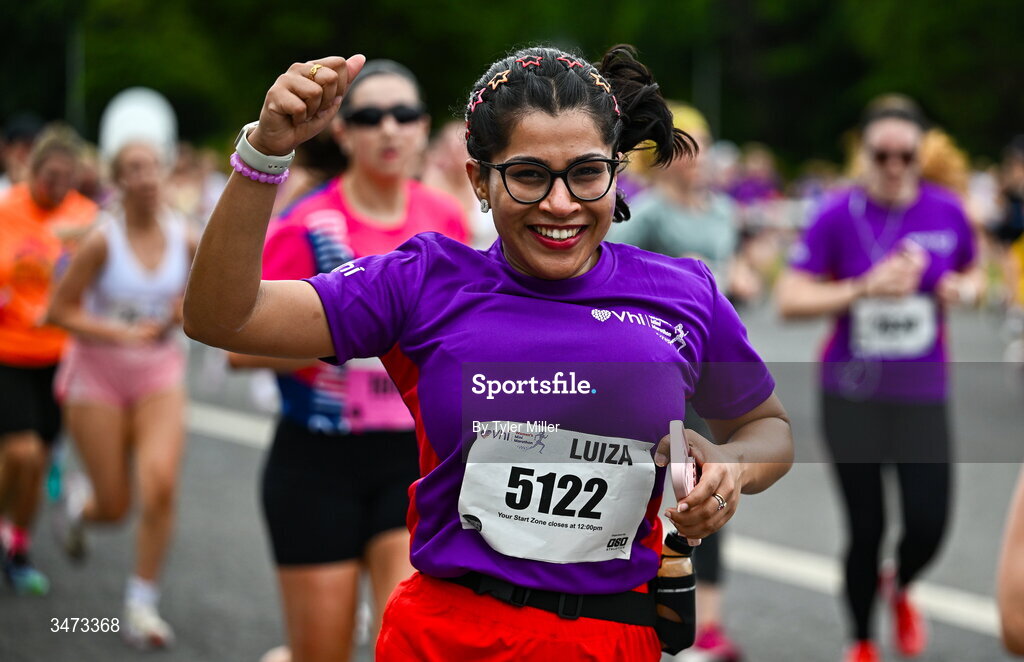 31 May 2026; Participants during the 2026 Vhi Women’s Mini Marathon. Almost 30,000 women from all over the country took to the streets of Dublin to run, walk and jog the 10km route, raising much needed funds for hundreds of charities around the country. www.vhiwomensminimarathon.ie. Photo by Tyler Miller/Sportsfile