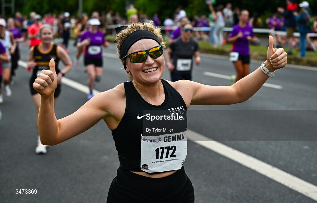 31 May 2026; Participants during the 2026 Vhi Women’s Mini Marathon. Almost 30,000 women from all over the country took to the streets of Dublin to run, walk and jog the 10km route, raising much needed funds for hundreds of charities around the country. www.vhiwomensminimarathon.ie. Photo by Tyler Miller/Sportsfile